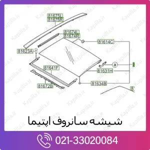 شیشه سانروف کیا اپتیما