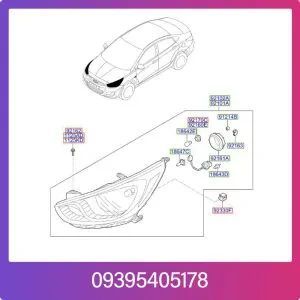 چراغ جلو راست هیوندای اکسنت