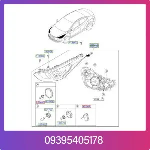 چراغ جلو چپ هیوندای النترا
