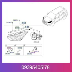 چراغ جلو چپ هیوندای سانتافه